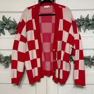 Chic Soul Checkerboard Cardigan